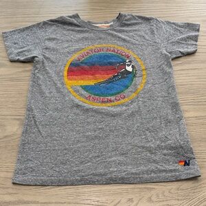 KID'S (sz14) AVIATOR NATION ASPEN TEE - HEATHER GREY